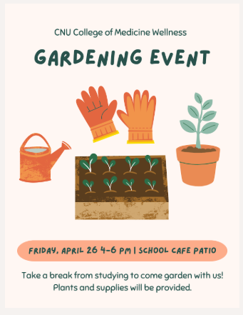 CNU Gardening Event flyer